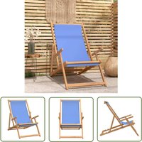 Strandstuhl Klappbar Massivholz Teak Blau - Klappbarer Strandstuhl - Gartenstuhl - Teakholzmöbel - Outdoor Möbel - Liegestuhl - The Living Store Strandstuhl Klappbar Massivholz Teak Blau - Klappbarer Strandstuhl - Gartenstuhl - Teakholzmöbel - Outdoor Möbel - Liegestuhl - The Living Store von THE LIVING STORE