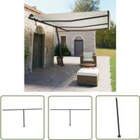 Stützen für Markisen Anthrazit 600x245 cm Eisen - Markisestütze - Markisenstütze - Gartenzubehör - Terrassenüberdachung - Balkonanlage - The Living von THE LIVING STORE