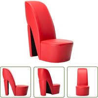 Stuhl in Stöckelschuh-Form Rot Kunstleder - Sitzsack - Designerstuhl - Lounge Chair - Roter Stuhl - Moderner Stuhl - The Living Store von THE LIVING STORE
