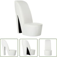 The Living Store - Stuhl in Stöckelschuh-Form Weiß Kunstleder - Sitzsack - Designerstuhl - Lounge Chair - Unikat Möbelstück - Partystuhl von THE LIVING STORE