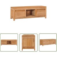 TV-Schrank 100×30×35 cm Massivholz Teak - Teak Holzmöbel - Fernsehschränke - Rustikal - tv Stand - Wohnzimmerschrank - The Living Store von THE LIVING STORE