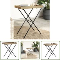 Tabletttisch Klappbar Beige 65x40x75 cm Poly Rattan - Outdoor Möbel - Gartentisch - Tabletttisch - Klapptisch - Rattan Tisch - The Living Store von THE LIVING STORE