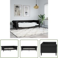 The Living Store - Tagesbett Schwarz 80x200 cm Kunstleder - Schlafsofa - Sofa Bett - Gästebett - Tagesbett - Wohnzimmer Möbel von THE LIVING STORE