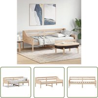 Tagesbett ohne Matratze 90x200 cm Massivholz Kiefer - Holzbett - Kiefernholzbett - Tagesbett - Gästebett - Wohnraumgestaltung - The Living Store von THE LIVING STORE