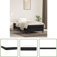 Taschenfederkernmatratze Schwarz 90x200x20 cm Samt - Samtmatratze - Federkernmatratze - Doppelbettmatratze - Matratze 90x200 - Schlafkomfort - The von THE LIVING STORE