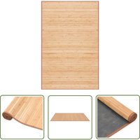 Teppich Bambus 100x160 cm Braun - Bambus Teppich - Naturfaser Teppich - Wohnraum Teppich - Flur Teppich - Rutschfeste Matte - The Living Store von THE LIVING STORE