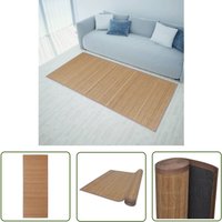 Teppich Bambus Braun Rechteckig 120x180 cm - Bambus Teppich - Naturfaser Teppich - Rutschfeste Unterlage - Wohnzimmer Teppich - Flur Teppich von THE LIVING STORE