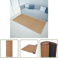 Teppich Bambus Braun Rechteckig 80x300 cm - Bambus Teppich - Naturfaser Teppich - Rutschfeste Unterlage - Wohnzimmer Teppich - Flur Teppich von THE LIVING STORE