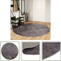 Teppich Waschbar Grau ø 200 cm Rutschfest - Samt Teppich - Grauer Teppich - Wohnraumteppich - Rundteppich - Digitaldruck Teppich - The Living Store Teppich Waschbar Grau ø 200 cm Rutschfest - Samt Teppich - Grauer Teppich - Wohnraumteppich - Rundteppich - Digitaldruck Teppich - The Living Store von THE LIVING STORE