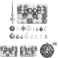 The Living Store 111-tlg. Weihnachtskugel-Set Weiß und Grau Polystyrol - Weihnachtsbaumschmuck The Living Store 111-tlg. Weihnachtskugel-Set Weiß und Grau Polystyrol - Weihnachtsbaumschmuck von THE LIVING STORE