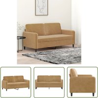 The Living Store 2-Sitzer-Sofa Braun 140 cm Samt - Samtsofa - Wohnzimmersofa - 2er Sofa - Braunes Sofa - Couchtisch von THE LIVING STORE