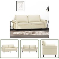 The Living Store - 2-Sitzer-Sofa Creme 140 cm Kunstleder - 2-Sitzer Sofa - Cremefarbenes Sofa - Lederlook Sofa - Wohnzimmersofa - Modernes Sofa The Living Store - 2-Sitzer-Sofa Creme 140 cm Kunstleder - 2-Sitzer Sofa - Cremefarbenes Sofa - Lederlook Sofa - Wohnzimmersofa - Modernes Sofa von THE LIVING STORE
