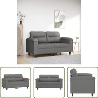 The Living Store - 2-Sitzer-Sofa Dunkelgrau 120 cm Mikrofasergewebe - 2-Sitzer Sofa - Grau Sofa - Wohnzimmersofa - Microfaser Sofa - Couchtisch von THE LIVING STORE