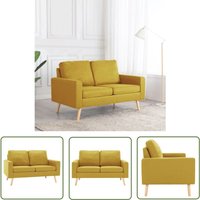 The Living Store - 2-Sitzer-Sofa Gelb Stoff - 2-Sitzer Sofa - Couch - Gelbes Sofa - Samtcouch - Polstersofa von THE LIVING STORE