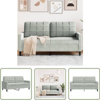 The Living Store 2-Sitzer-Sofa Hellgrau 140 cm Samt - Samtsofa - Wohnzimmersofa - Grau Sofa - 2-Sitzer Sofa - Gemütliches Sofa von THE LIVING STORE
