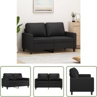 The Living Store - 2-Sitzer-Sofa Schwarz 120 cm Kunstleder - 2-Sitzer Sofa - Schwarzes Sofa - Ledercouch - Wohnzimmersofa - Modernes Sofa von THE LIVING STORE