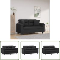 The Living Store - 2-Sitzer-Sofa mit Zierkissen Schwarz 120 cm Kunstleder - 2-Sitzer-Sofa - Schwarzes Sofa - Kunstledersofa - Wohnzimmersofa - Lounge The Living Store - 2-Sitzer-Sofa mit Zierkissen Schwarz 120 cm Kunstleder - 2-Sitzer-Sofa - Schwarzes Sofa - Kunstledersofa - Wohnzimmersofa - Lounge von THE LIVING STORE