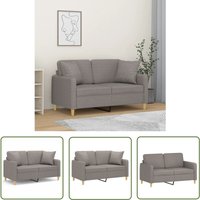 The Living Store - 2-Sitzer-Sofa mit Zierkissen Taupe 120 cm Stoff - 2-Sitzer-Sofa - Wohnlandschaft - Tapete Sofa - Couchtisch - Sessel The Living Store - 2-Sitzer-Sofa mit Zierkissen Taupe 120 cm Stoff - 2-Sitzer-Sofa - Wohnlandschaft - Tapete Sofa - Couchtisch - Sessel von THE LIVING STORE