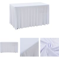 The Living Store - 2 Stück Stretch-Tischdecken mit Rand Weiß 243 x 76 x 74 cm - Hussen - Weiß The Living Store - 2 Stück Stretch-Tischdecken mit Rand Weiß 243 x 76 x 74 cm - Hussen - Weiß von THE LIVING STORE