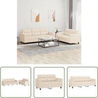 The Living Store - 2-tlg. Sofagarnitur mit Kissen Beige Mikrofasergewebe - Mikrofaser Sofa - Beige Sofa - Wohnzimmersofa - Couchgarnitur - 2er Set The Living Store - 2-tlg. Sofagarnitur mit Kissen Beige Mikrofasergewebe - Mikrofaser Sofa - Beige Sofa - Wohnzimmersofa - Couchgarnitur - 2er Set von THE LIVING STORE
