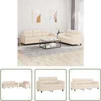 The Living Store - 2-tlg. Sofagarnitur mit Kissen Beige Mikrofasergewebe - Mikrofaser Sofa - Beige Sofa - Wohnzimmersofa - Couchgarnitur - 2er Set The Living Store - 2-tlg. Sofagarnitur mit Kissen Beige Mikrofasergewebe - Mikrofaser Sofa - Beige Sofa - Wohnzimmersofa - Couchgarnitur - 2er Set von THE LIVING STORE