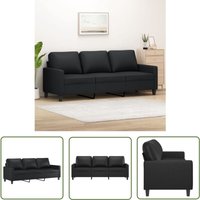 The Living Store - 3-Sitzer-Sofa Schwarz 180 cm Kunstleder - 3-Sitzer-Sofa - Couch - Wohnzimmersofa - Schwarzes Sofa - Lederlook Sofa The Living Store - 3-Sitzer-Sofa Schwarz 180 cm Kunstleder - 3-Sitzer-Sofa - Couch - Wohnzimmersofa - Schwarzes Sofa - Lederlook Sofa von THE LIVING STORE