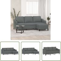 The Living Store - 3-Sitzer-Sofa mit Hocker Dunkelgrau 180 cm Stoff - 3-Sitzer-Sofa - Wohnzimmermöbel - Grau Sofa - Gemütliches Sofa - Modernes Sofa The Living Store - 3-Sitzer-Sofa mit Hocker Dunkelgrau 180 cm Stoff - 3-Sitzer-Sofa - Wohnzimmermöbel - Grau Sofa - Gemütliches Sofa - Modernes Sofa von THE LIVING STORE