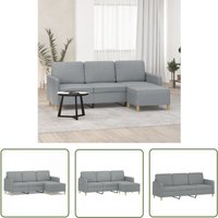 The Living Store - 3-Sitzer-Sofa mit Hocker Hellgrau 180 cm Stoff - 3-Sitzer-Sofa - Sofa - Couches - Wohnzimmermöbel - Hellgrau The Living Store - 3-Sitzer-Sofa mit Hocker Hellgrau 180 cm Stoff - 3-Sitzer-Sofa - Sofa - Couches - Wohnzimmermöbel - Hellgrau von THE LIVING STORE