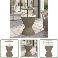 3-in-1 Tisch mit Eiskühler Hellbraun Polypropylen - Gartentisch - Kühlttisch - Rattan Optik - Outdoor Möbel - Partyttisch - The Living Store 3-in-1 Tisch mit Eiskühler Hellbraun Polypropylen - Gartentisch - Kühlttisch - Rattan Optik - Outdoor Möbel - Partyttisch - The Living Store von THE LIVING STORE