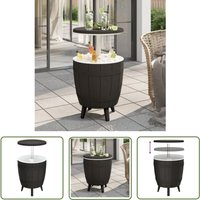 3-in-1 Tisch mit Eiskühler Schwarz Polypropylen - Gartentisch - Kühlttisch - Partytisch - Outdoortisch - Esstisch - The Living Store von THE LIVING STORE