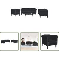 The Living Store - 3-tlg. Sofagarnitur Schwarz Samt - Samtsofa - Wohnzimmersofa - Couchtisch - Lounge Möbel - Esszimmerstuhl The Living Store - 3-tlg. Sofagarnitur Schwarz Samt - Samtsofa - Wohnzimmersofa - Couchtisch - Lounge Möbel - Esszimmerstuhl von THE LIVING STORE