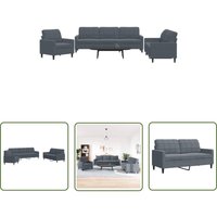 The Living Store 3-tlg. Sofagarnitur mit Kissen Dunkelgrau Samt - Samtsofa - Wohnlandschaft - Couchgarnitur - Grau Sofa - Lounge Möbel The Living Store 3-tlg. Sofagarnitur mit Kissen Dunkelgrau Samt - Samtsofa - Wohnlandschaft - Couchgarnitur - Grau Sofa - Lounge Möbel von THE LIVING STORE