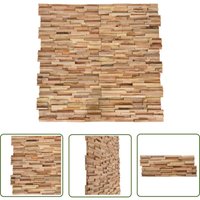 The Living Store - 3D-Wandverkleidung 10 Stk. 1,08 m² Massivholz Teak - Wandverkleidung - Teakholz - Wanddeko - Rustikal - Wohnzimmer von THE LIVING STORE