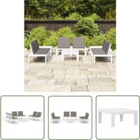 The Living Store 6-tlg. Garten-Lounge-Set mit Auflagen Kunststoff Weiß - Gartensitzgruppe - Lounge Set - Gartenmöbel - Kunststoff Möbel - Outdoor The Living Store 6-tlg. Garten-Lounge-Set mit Auflagen Kunststoff Weiß - Gartensitzgruppe - Lounge Set - Gartenmöbel - Kunststoff Möbel - Outdoor von THE LIVING STORE