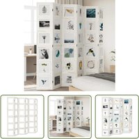 6-tlg. Raumteiler Weiß Massivholz Paulownia - Raumteiler - Holzparavent - Paulowniaholzmöbel - Fensterabdeckung - Privatsphäre Schaffen - The Living von THE LIVING STORE