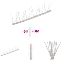 The Living Store - 6-tlg. Vogelabwehr-Spikes-Set 3 m Edelstahl 5-reihig - Tierabwehr The Living Store - 6-tlg. Vogelabwehr-Spikes-Set 3 m Edelstahl 5-reihig - Tierabwehr von THE LIVING STORE