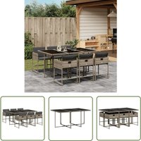 The Living Store - 7-tlg. Garten-Essgruppe mit Kissen Grau Poly Rattan - Gartentisch - Esstisch - Gartenmöbel Set - Outdoor Möbel - Terrassenmöbel The Living Store - 7-tlg. Garten-Essgruppe mit Kissen Grau Poly Rattan - Gartentisch - Esstisch - Gartenmöbel Set - Outdoor Möbel - Terrassenmöbel von THE LIVING STORE