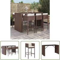 7-tlg. Gartenbar-Set mit Kissen Braun Poly Rattan - Gartenbar Set - Outdoor Möbel - Lounge Set - Esszimmergarnitur - Balkonmöbel - The Living Store 7-tlg. Gartenbar-Set mit Kissen Braun Poly Rattan - Gartenbar Set - Outdoor Möbel - Lounge Set - Esszimmergarnitur - Balkonmöbel - The Living Store von THE LIVING STORE