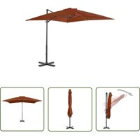 The Living Store - Ampelschirm mit Aluminium-Mast 250x250 cm Terrakotta - Sonnenschirm - Gartenmöbel - Terracotta - Aluminiumschirm - Outdoor Möbel von THE LIVING STORE