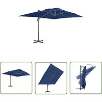 The Living Store Ampelschirm mit Aluminium-Mast 4x3 m Azurblau - Gartenschirm - Sonnenschirm - Ampelschirm - Outdoor Möbel - Garten Dekoration The Living Store Ampelschirm mit Aluminium-Mast 4x3 m Azurblau - Gartenschirm - Sonnenschirm - Ampelschirm - Outdoor Möbel - Garten Dekoration von THE LIVING STORE