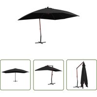 The Living Store - Ampelschirm mit Holz-Mast 400x300 cm Schwarz - Gartenschirm - Sonnenschirm - Ampelschirm - Markise - Terrassenüberdachung von THE LIVING STORE