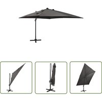 The Living Store Ampelschirm mit LED-Beleuchtung 300 cm Anthrazit - Sonnenschirm - Gartenmöbel - Terrasse - Markise - Beleuchtung von THE LIVING STORE