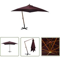 The Living Store - Ampelschirm mit Mast Bordeauxrot 3x3 m Massivholz Tanne - Sonnenschirm - Gartenschirm - Holzschirm - Markise - Außenbereich The Living Store - Ampelschirm mit Mast Bordeauxrot 3x3 m Massivholz Tanne - Sonnenschirm - Gartenschirm - Holzschirm - Markise - Außenbereich von THE LIVING STORE