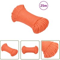 Arbeitsseil Orange 6 mm 25 m Polypropylen - Arbeiten Seil - pp Seil - Schlauchboot Seil - Gartenarbeit Seil - Montage Seil - The Living Store von THE LIVING STORE