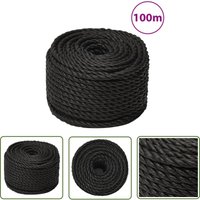 Arbeitsseil Schwarz 10 mm 100 m Polypropylen - Arbeiten Seil - pp Seil - Schlauchboot Seil - Gartenarbeit Seil - Montage Seil - The Living Store Arbeitsseil Schwarz 10 mm 100 m Polypropylen - Arbeiten Seil - pp Seil - Schlauchboot Seil - Gartenarbeit Seil - Montage Seil - The Living Store von THE LIVING STORE