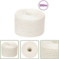 Arbeitsseil Weiß 10 mm 500 m Polypropylen - Arbeitseil - pp Seil - Polyester Seil - Baumaterialien - Gartenseil - The Living Store von THE LIVING STORE