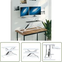 The Living Store Arbeitsstation Verstellbar 90x40x(13-50) cm Stahl Holzwerkstoff - Stehschreibtisch - Höhenverstellbarer Schreibtisch - Bürostuhl von THE LIVING STORE