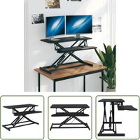 The Living Store Arbeitsstation Verstellbar 90x40x(13-50) cm Stahl Holzwerkstoff - Stehschreibtisch - Höhenverstellbarer Tisch - Bürostuhl - Home von THE LIVING STORE