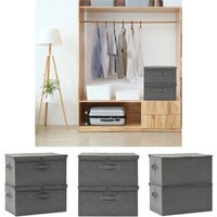 The Living Store - Aufbewahrungsboxen 2 Stk. Stoff 50x30x25 cm Anthrazit - Ordnungshelfer - Anthrazit The Living Store - Aufbewahrungsboxen 2 Stk. Stoff 50x30x25 cm Anthrazit - Ordnungshelfer - Anthrazit von THE LIVING STORE