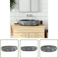 The Living Store - Aufsatzwaschbecken Grau Oval 59x40x15 cm Keramik - Badezimmersanierung - Handgefertigtes Waschbecken - Keramikwaschbecken The Living Store - Aufsatzwaschbecken Grau Oval 59x40x15 cm Keramik - Badezimmersanierung - Handgefertigtes Waschbecken - Keramikwaschbecken von THE LIVING STORE